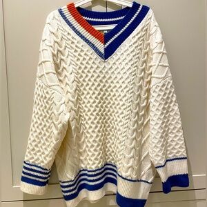 Mickey Colorblock Oversized Sweater - S/M/ Ivory